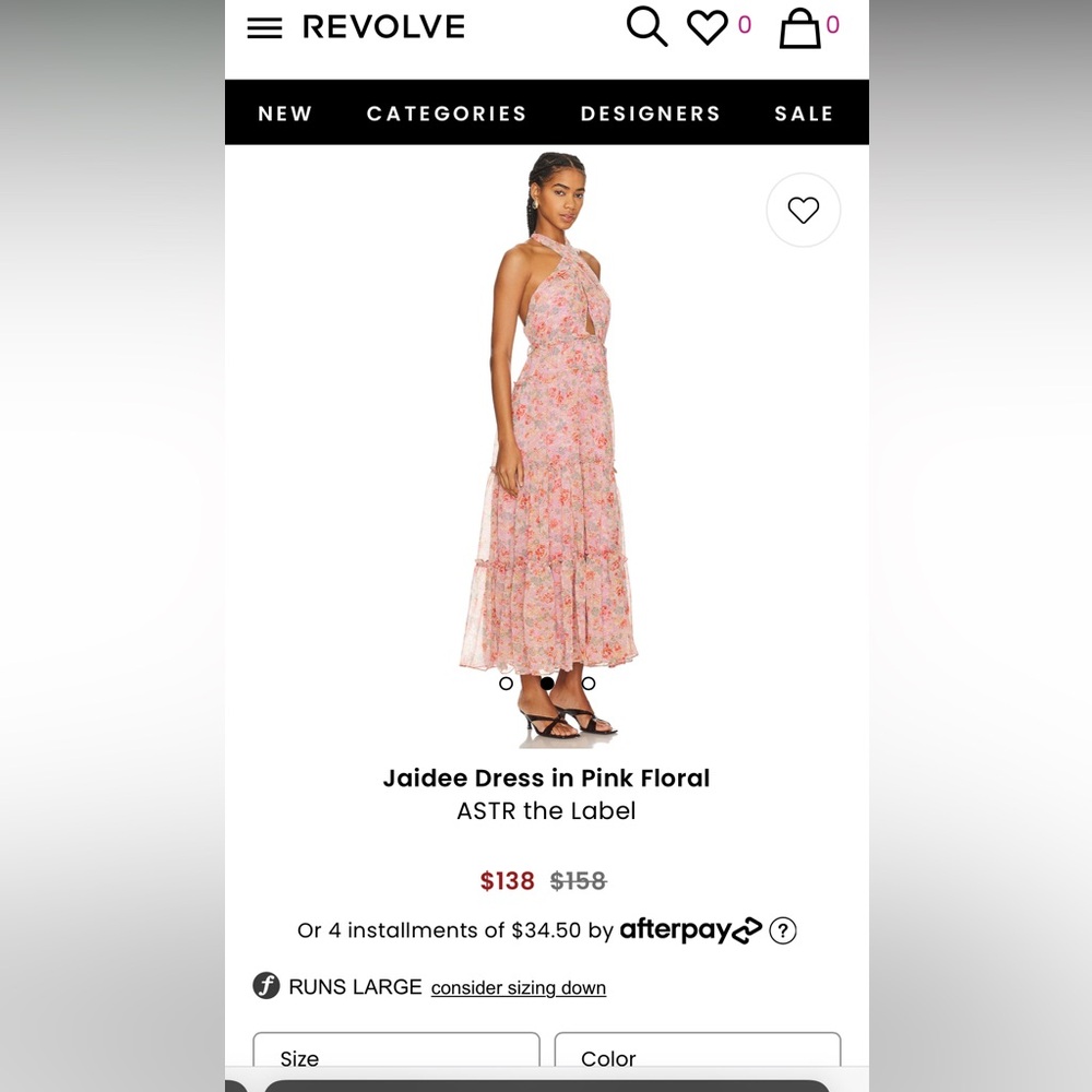 Revolve Jaidee Dress in Pink Floral